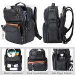 Men's Vintage Black Leather Backpack for Travel