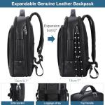 Tiding Leather Expandable Backpack for Travel and Work