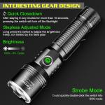 Rechargeable 5000000 Lumen Tactical LED Flashlight