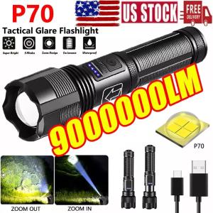 Super Bright 9000000 Lumens Rechargeable Tactical Flashlight