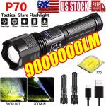 Super Bright 9000000 Lumens Rechargeable Tactical Flashlight