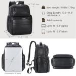 Men's Vintage Black Leather Backpack for Travel