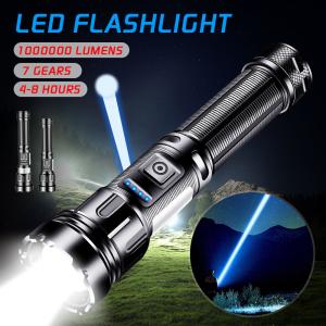 1 Million Lumens LED Tactical Flashlight Rechargeable