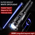1 Million Lumens LED Tactical Flashlight Rechargeable