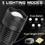 90000LM Rechargeable LED Tactical Flashlight