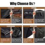 Men's Vintage Black Leather Backpack for Travel