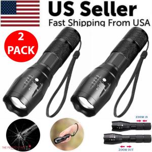 90000LM Bright LED Tactical Flashlight with Zoom