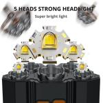 25000LM Rechargeable LED Headlamp - 2 Packs