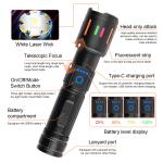 Super Bright 350000000 Lumen Rechargeable LED Flashlight