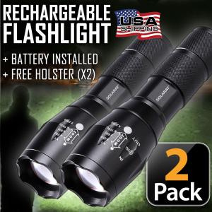 Bright LED Tactical Flashlight Set with Holster