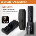 Bright LED Tactical Flashlight Set with Holster