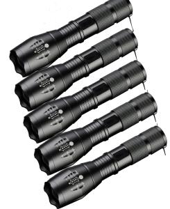 5-Pack High-Power Tactical Flashlights with Zoom