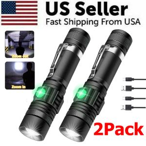 2-Pack Super Bright Rechargeable LED Flashlights