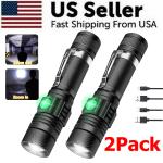 2-Pack Super Bright Rechargeable LED Flashlights