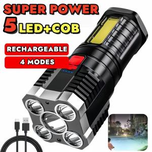 Bright USB Rechargeable LED Camping Flashlight