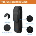 Bright LED Tactical Flashlight Set with Holster