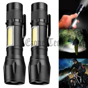 2 Pack USB Rechargeable Tactical LED Flashlights