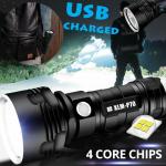 Super Bright 1200000LM USB Rechargeable Tactical Flashlight