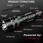 Super Bright Rechargeable Tactical LED Flashlight