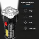 Bright USB Rechargeable LED Camping Flashlight