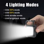 Rechargeable Mini Flashlight Keychain with 4 Modes