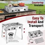 Portable 3-Burner Propane Gas Camping Stove