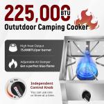 Portable 3-Burner Propane Gas Camping Stove