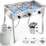 Portable 3-Burner Propane Gas Camping Stove