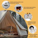 Portable Camping Tent Stove with 7 Chimney Pipes