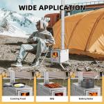 Portable Camping Tent Stove with 7 Chimney Pipes