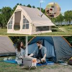Portable Camping Tent Stove with 7 Chimney Pipes