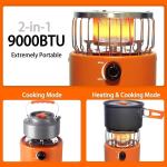Compact Windproof Butane Heater for Camping