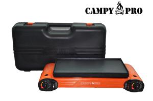 2-Burner Portable Butane Camping Stove with Case