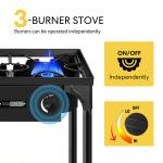 225,000 BTU 3-Burner Portable Propane Stove