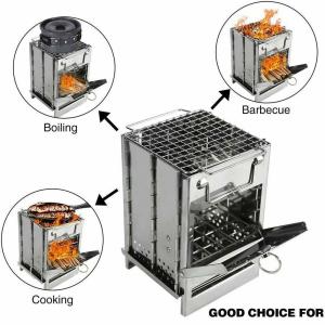 Portable Stainless Steel Folding Camping Wood Stove
