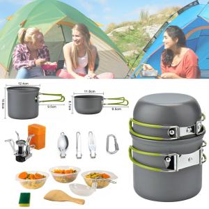 Compact Gas Camping Stove & Cookware Set