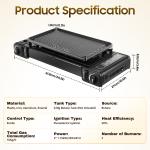 Black Portable 2-Burner Camping Stove with Grill