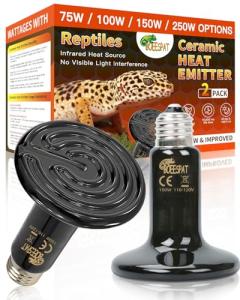 150W Ceramic Heat Bulbs for Reptiles, 2-Pack