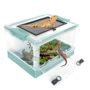 Portable Plastic Reptile Feeding Box with Wheels