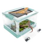 Portable Plastic Reptile Feeding Box with Wheels