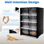 Large Multi-Layer Transparent Reptile Feeder Container