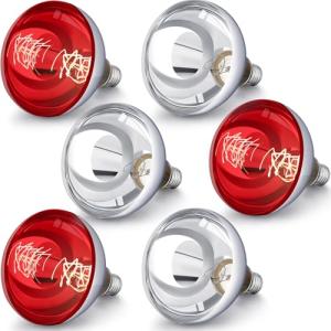 VIHOSE 6 Pack 250W Heat Lamp Bulbs for Reptiles