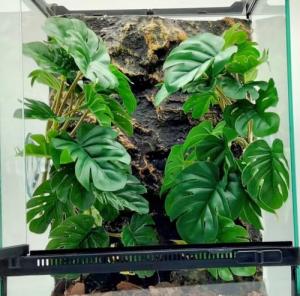 Fake Monstera Plants for Reptile Terrarium Decor
