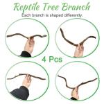Natural Climbing Branches for Reptile Habitats - 4Pcs