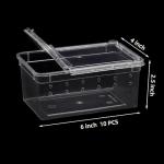 10-Pack Reptile Feeding Boxes for Small Pets