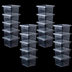 20 Pack Acrylic Breeding Containers for Small Reptiles