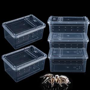 5 Pack Clear Plastic Breeding Boxes for Reptiles