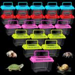 20 Pack Small Plastic Reptile Carrier Enclosures
