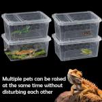 4-Pack Clear Feeding Boxes for Reptiles and Insects