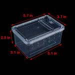5 Pack Clear Plastic Breeding Boxes for Reptiles
